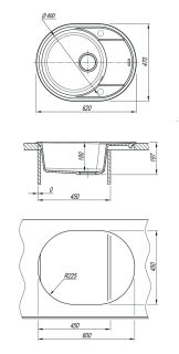 Кухонная мойка Lemark Lacha 620 9910049 антрацит
